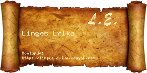 Linges Erika névjegykártya